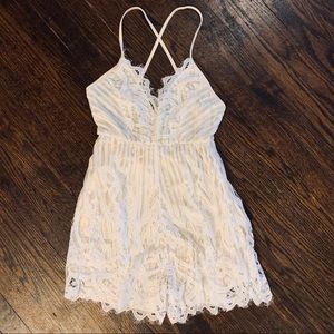 Off white lace romper